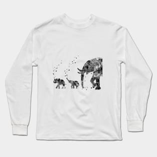 Mom and babies elephant Long Sleeve T-Shirt